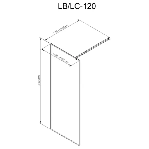 Душевая перегородка Avacan 120 см LC120MT стекло (8 мм) с кронштейном в комплекте, хром/матовое - фото 7