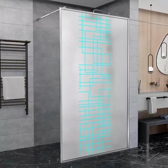 Душевая перегородка Avacan 100 см LC100MT стекло (8 мм) с кронштейном в комплекте, хром/матовое - фото 