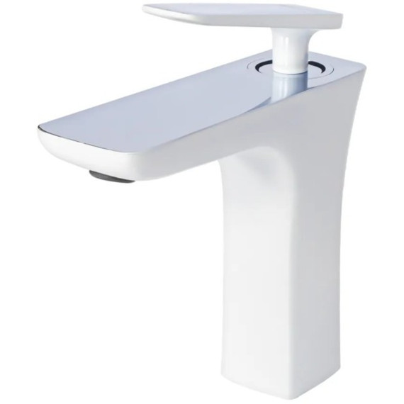 Смеситель для раковины Grocenberg GB1001N-WC, белый хром - фото 