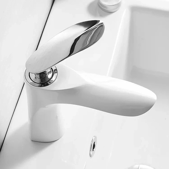 Смеситель для раковины Grocenberg GB2001WC, белый хром - фото 6