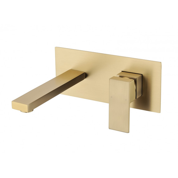 Смеситель для раковины настенный Grocenberg GB588MG (со скрытой частью) матовое золото - фото 