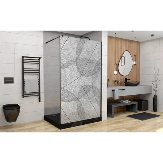 Душевая перегородка Avacan 110 см MB100MT стекло (8 мм) с кронштейном в комплекте, чёрный/матовое - фото 4