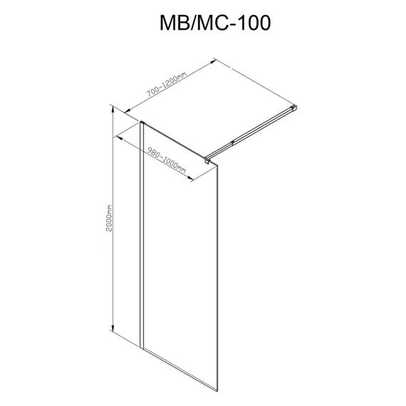 Душевая перегородка Avacan 100 см MC100MT стекло (8 мм) с кронштейном в комплекте, хром/матовое - фото 6