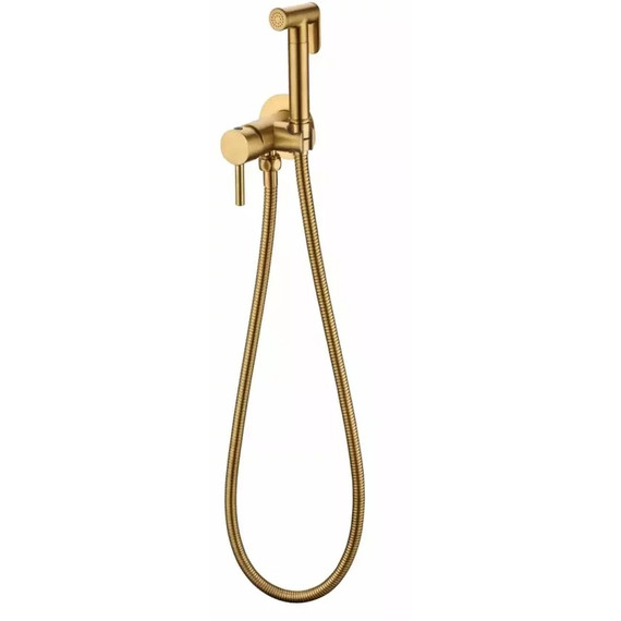 Набор для гигиенического душа Grocenberg GB001GL (со скрытой частью) золотой брашированный - фото 