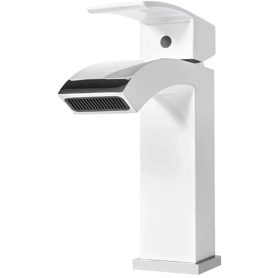 Набор смесителей 3 в 1 для ванны с коротким изливом Grocenberg GB1007WC, белый хром - фото 5