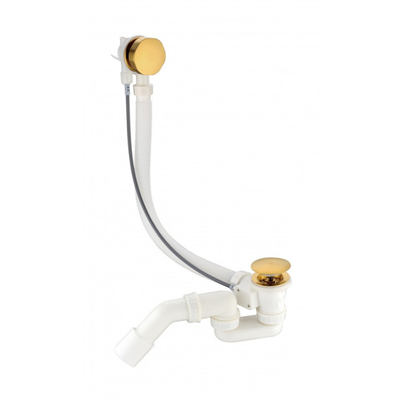 Слив-перелив полуавтоматический для ванны Grocenberg GB240GL, золотой брашированный - фото 