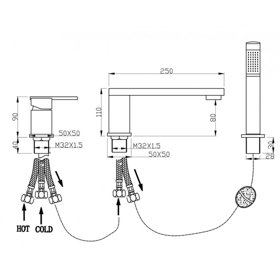 Смеситель для ванны Groсenberg GB6008CR - фото 2