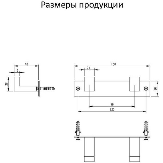 Двойной крючок Grocenberg AC0012GO, цвет золото - фото 3