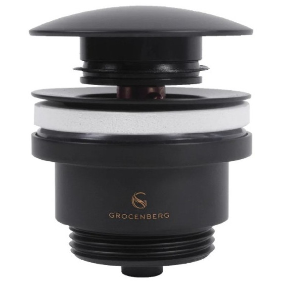 Донный клапан Grocenberg GB106BL, чёрный матовый - фото 