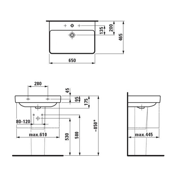 Тумба подвесная с раковиной Laufen Base 65 см 4.0229.2.110.261.1 - фото 5