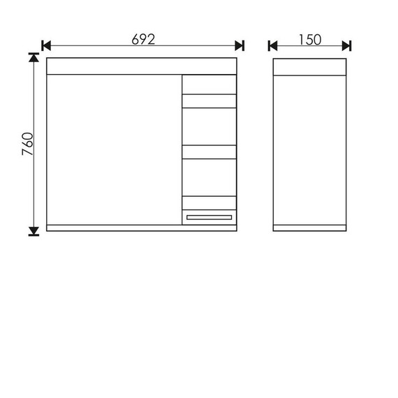 Зеркало-шкаф EvaGold Fantasy 69 см R EG010188 - фото 4