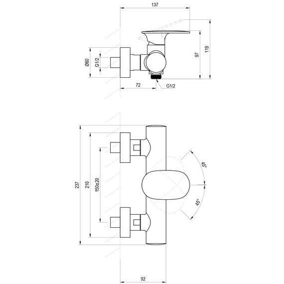 Смеситель для душа Ravak Spring SG 032.00CR X070530 - фото 2