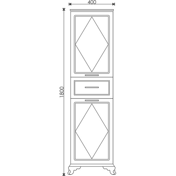 Пенал напольный EvaGold Viktoria 40 см EG010056, структурный белый - фото 4