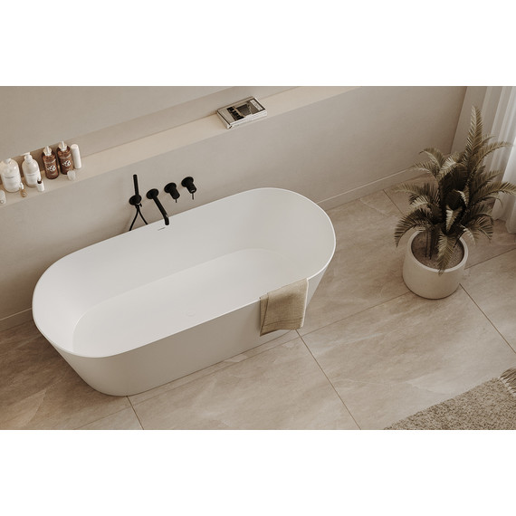 Ванна отдельностоящая Abber Stein 165x70 см AS9622, белый матовый - фото 10