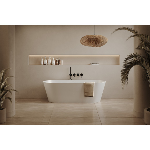 Ванна отдельностоящая Abber Stein 165x70 см AS9622, белый матовый - фото 8