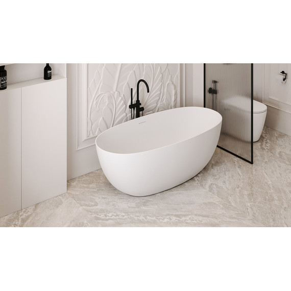 Ванна отдельностоящая Abber Stein 150x72 см AS9624-1.5, белый матовый, Размер - мм: 1500х700 - фото 9