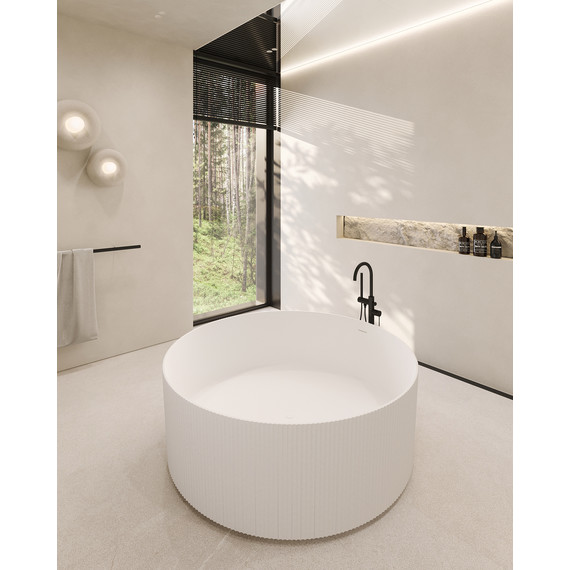 Ванна отдельностоящая Abber Stein 150x150 см AS9679, белый матовый - фото 10