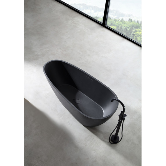 Ванна отдельностоящая Abber Dortmund 170x75 см AM9911B, черный - фото 9
