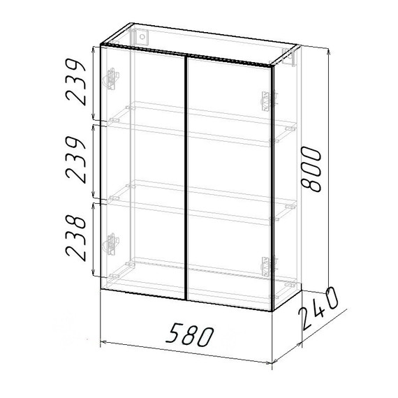 Шкаф EvaGold 58 см EG010149 - фото 4