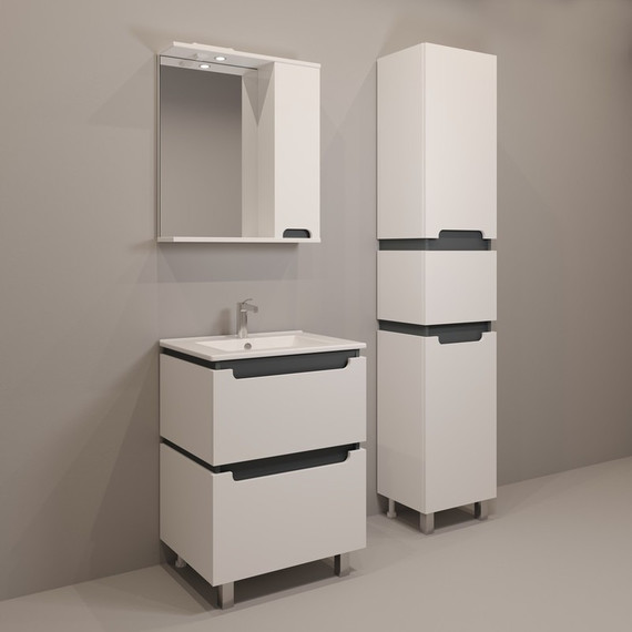 Зеркало-шкаф EvaGold Vesta 58 см EG010417, белый/графит - фото 7