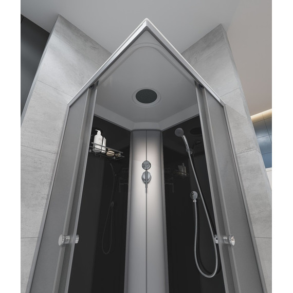 Душевая кабина EvaGold 90х90 см EG210018, чёрный матовый/тонированное рифленое - фото 4