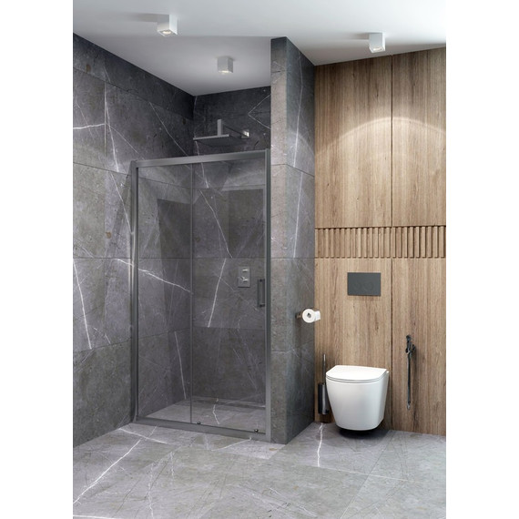 Душевая дверь EvaGold 140 см EG220019, хром/прозрачное - фото 