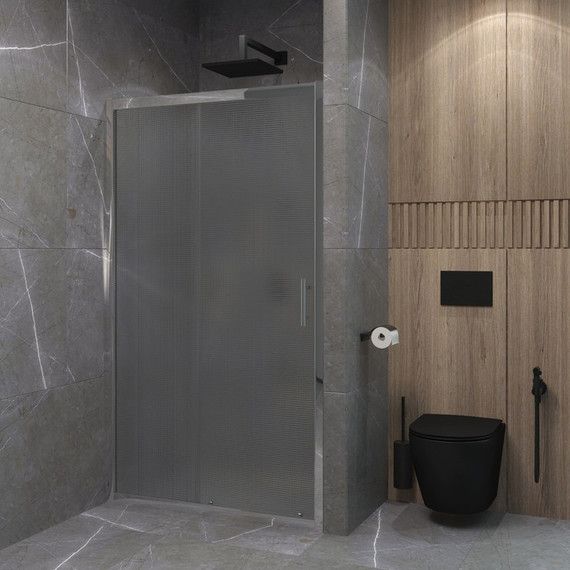 Душевая дверь EvaGold 120 см EG220051, хром/рифленое - фото 