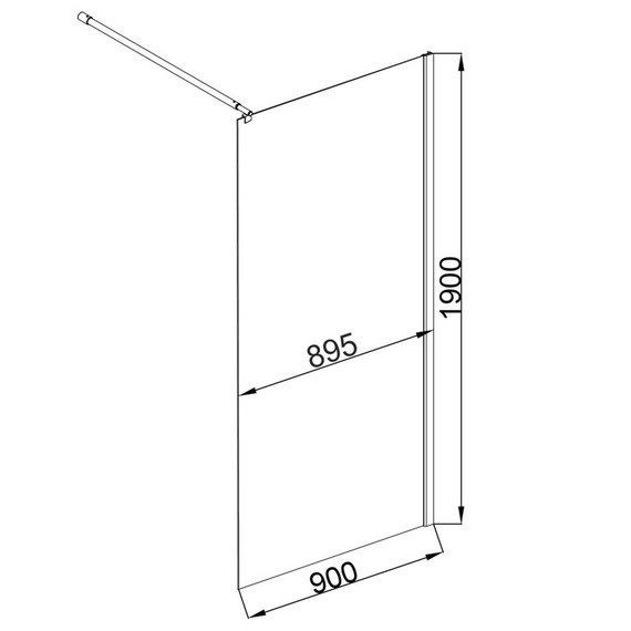 Душевая перегородка EvaGold 90 см EG220059 (стекло 8 мм) с кронштейном в комплекте, хром/прозрачное - фото 2