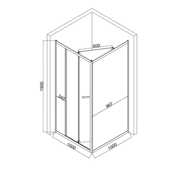 Душевое ограждение EvaGold 100х100 см EG220079, хром/прозрачное - фото 3