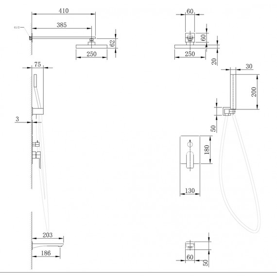 Душевая система для ванны Abber Emotion AF8817 - фото 4