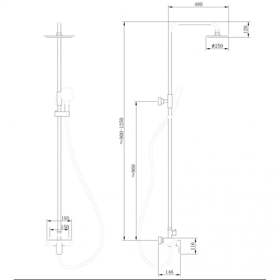 Душевая система для душа Abber Emotion AF8818G, золото матовое - фото 3