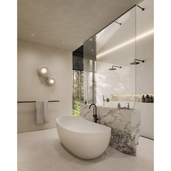 Ванна каменная Abber Stein 163x85 см AS9615-1.6, белый матовый, Размер - мм: 1650х850 - фото 9