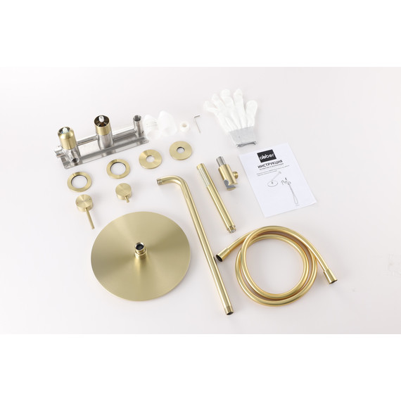 Душевая система для ванны с термостатом Abber Rund AF8750NG, никель - фото 2