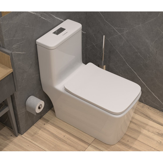 Унитаз-моноблок безободковый EvaGold EG050004 с тонкой крышкой микролифт - фото 