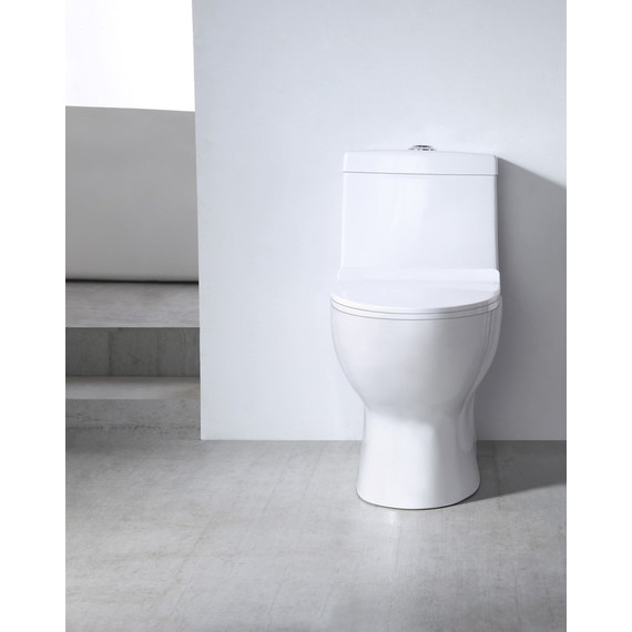 Унитаз-моноблок безободковый EvaGold EG050006 с тонкой крышкой микролифт - фото 3