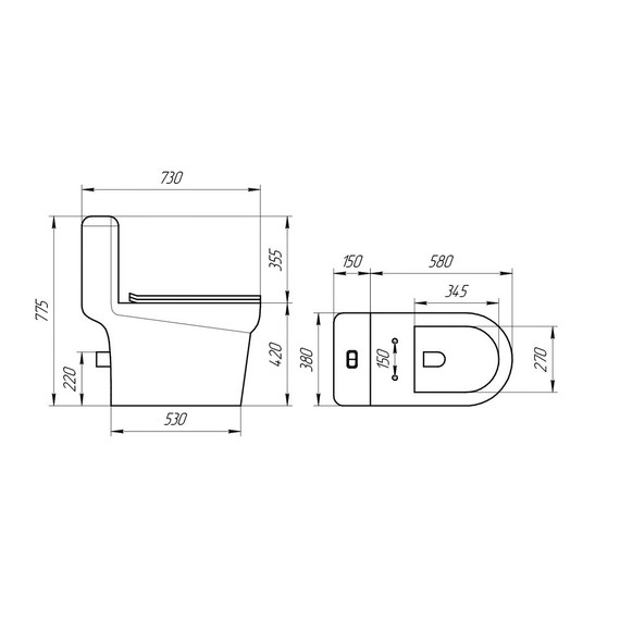 Унитаз-моноблок безободковый EvaGold EG050010 с тонкой крышкой микролифт - фото 4