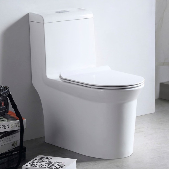 Унитаз-моноблок безободковый EvaGold EG050010 с тонкой крышкой микролифт - фото 