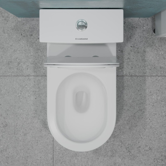 Унитаз-моноблок безободковый EvaGold EG050011 с тонкой крышкой микролифт - фото 8