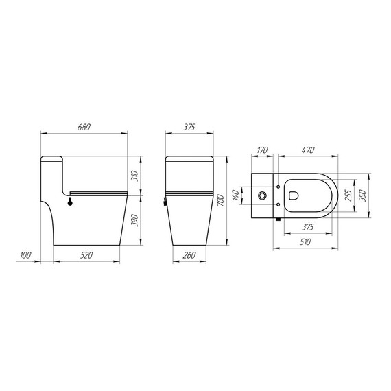 Унитаз-моноблок безободковый с функцией биде EvaGold EG050014 с тонкой крышкой микролифт - фото 8