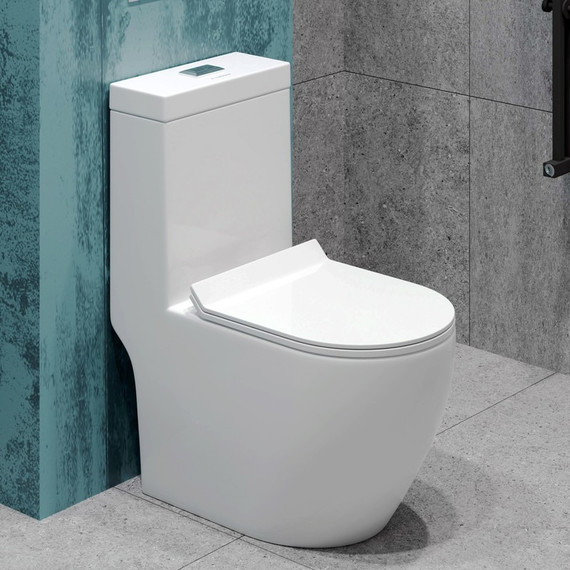 Унитаз-моноблок безободковый EvaGold EG050017 с тонкой крышкой микролифт - фото 