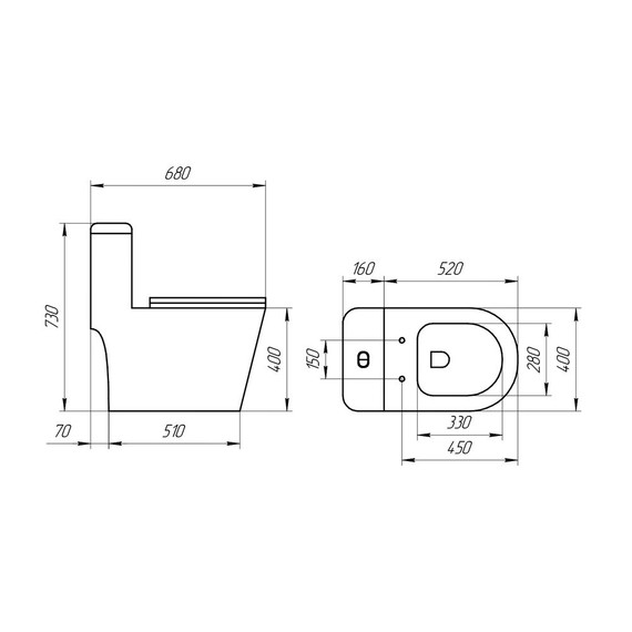 Унитаз-моноблок безободковый EvaGold EG060001 с тонкой крышкой микролифт, белый с декором - фото 9