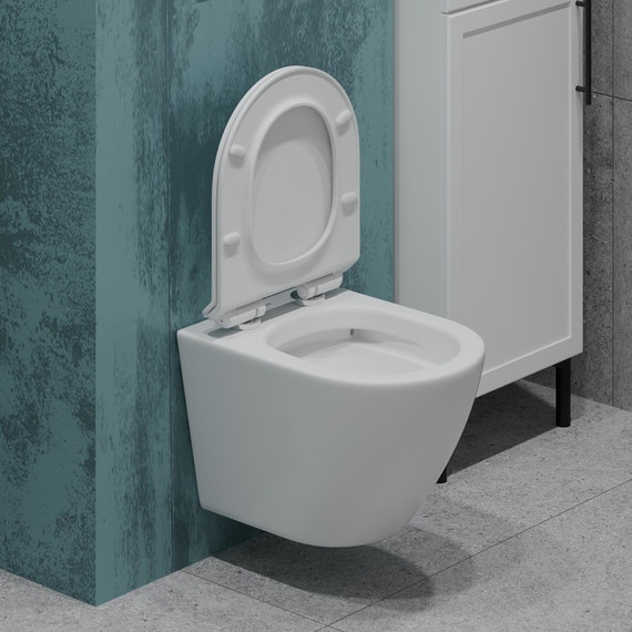 Унитаз подвесной безободковый EvaGold EG070001 с тонкой крышкой микролифт - фото 3