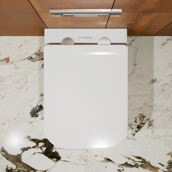 Унитаз подвесной безободковый EvaGold EG070013 с тонкой крышкой микролифт - фото 6