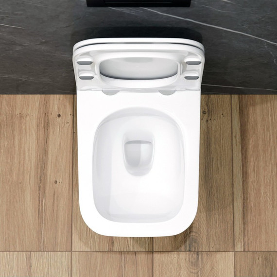 Унитаз подвесной безободковый EvaGold EG070043 с тонкой крышкой микролифт - фото 5