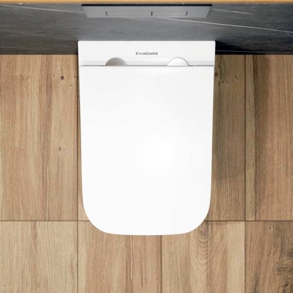 Унитаз подвесной безободковый EvaGold EG070043 с тонкой крышкой микролифт - фото 7