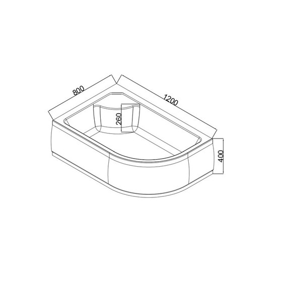 Поддон акриловый EvaGold 120х80 см EG230018 L - фото 2