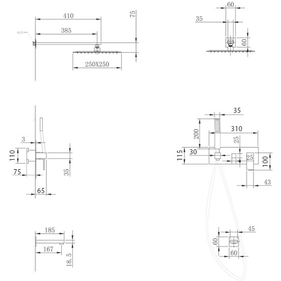 Душевая система для ванны Abber Daheim AF8217NG, никель - фото 3
