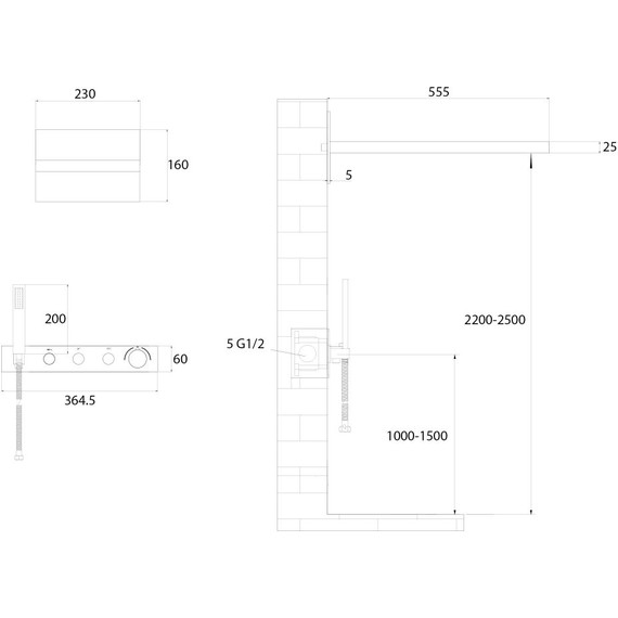 Душевая система для душа с термостатом Abber Rund AF8752 - фото 3