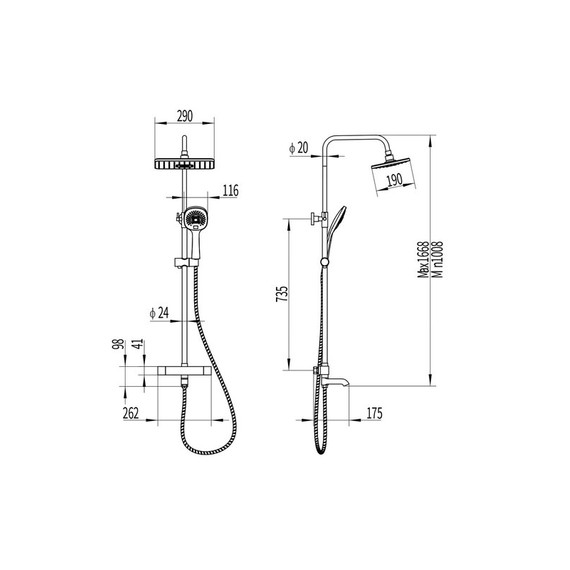 Душевая стойка c термостатом EvaGold Congo EG400044 - фото 5