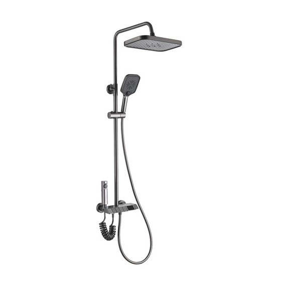 Душевая стойка с гигиеническим душем EvaGold Amazonia EG400057, оружейная сталь - фото 